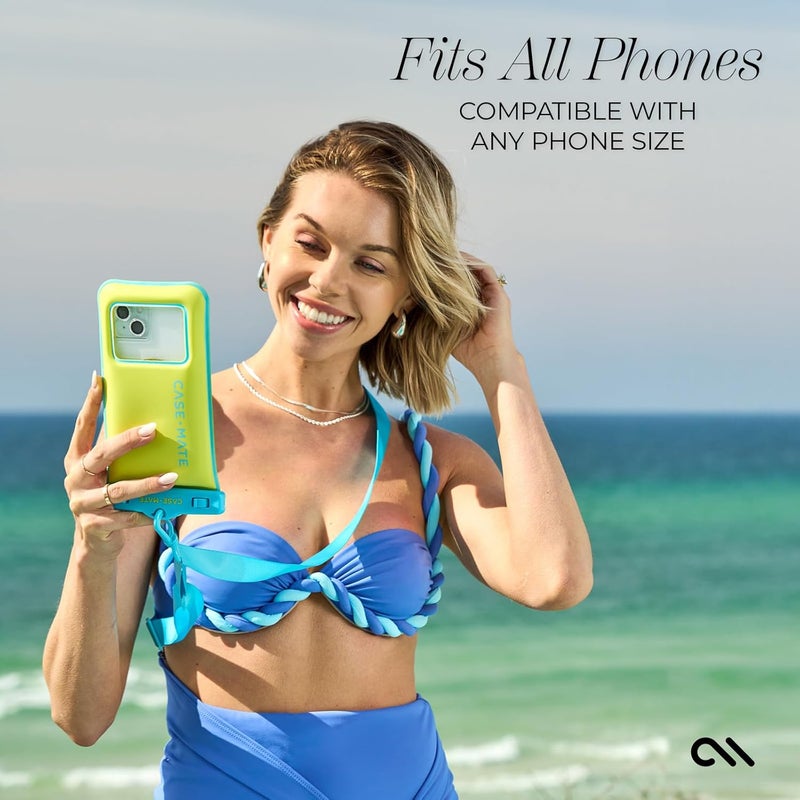 Casemate 2 Pack IP68 Waterproof Phone Pouch - Floating Waterproof Phone Case w/Crossbody Lanyard - Beach Cruise Ship Travel Essentials - Compatible w/All Devices, Touchscreen Friendly - Citrus Splash - Image 5